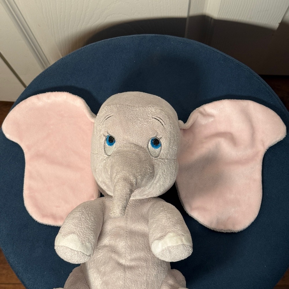 Disney Dumbo Elephant Plush Stuffed Animal 10" Pink Ears Blue Eyes - Picture 9 of 10
